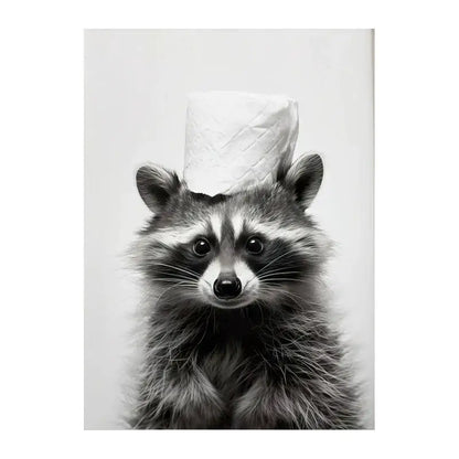 Black and white funny animals wall art – bathroom framed prints