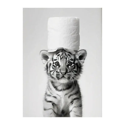 Black and white funny animals wall art – bathroom framed prints