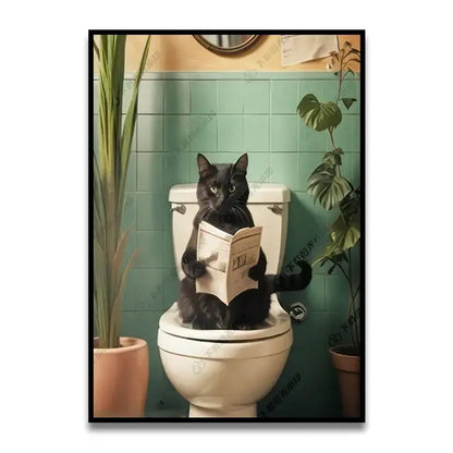 Funny christmas gingerbread man bathroom canvas wall art
