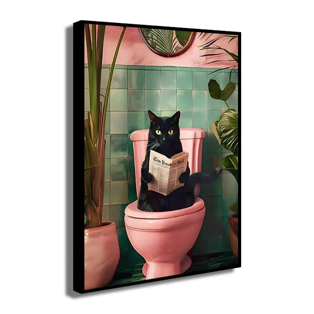 Funny christmas gingerbread man bathroom canvas wall art