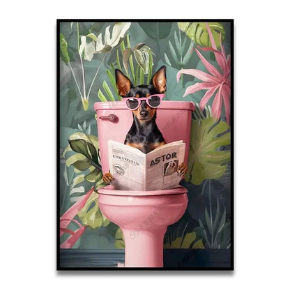 Funny christmas gingerbread man bathroom canvas wall art