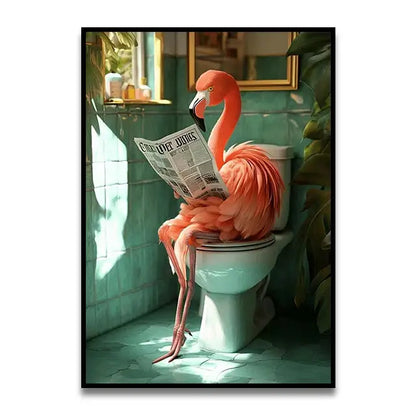 Funny christmas gingerbread man bathroom canvas wall art