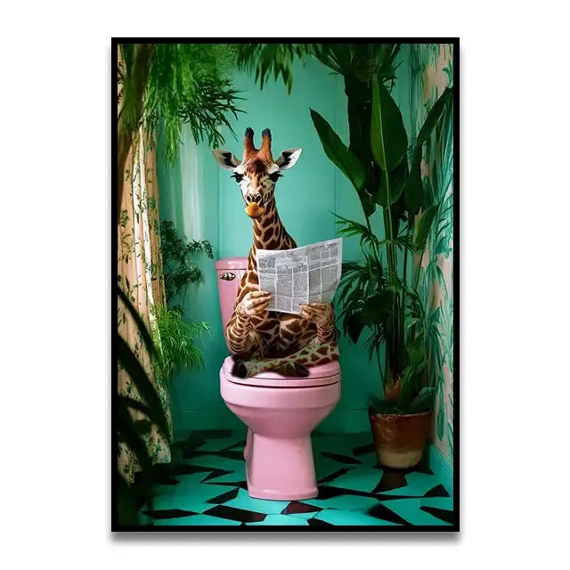 Funny christmas gingerbread man bathroom canvas wall art