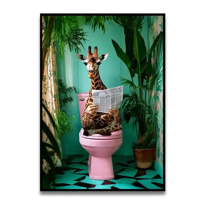 Funny christmas gingerbread man bathroom canvas wall art