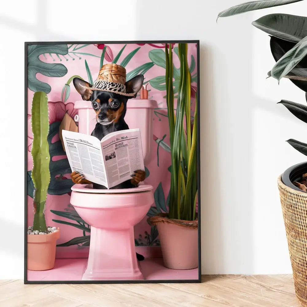Funny ghost in santa hat bathroom toilet canvas wall art