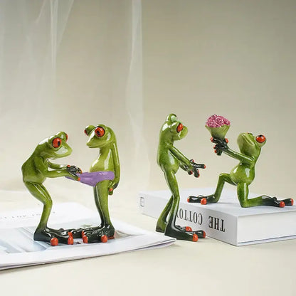 DecorBites™ Funny Frog Couple Resin Decor | Wedding Gift | Valentine's Day Ornament