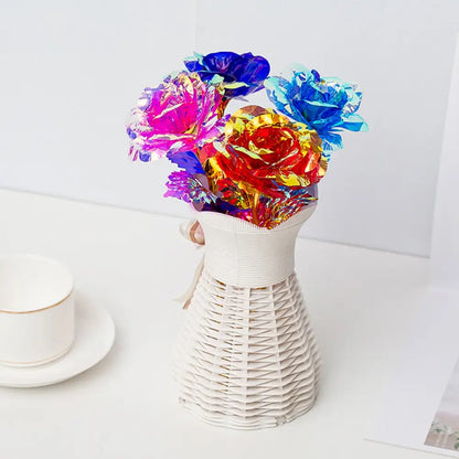 galaxy rose iridescent blue & purple wedding centerpiece