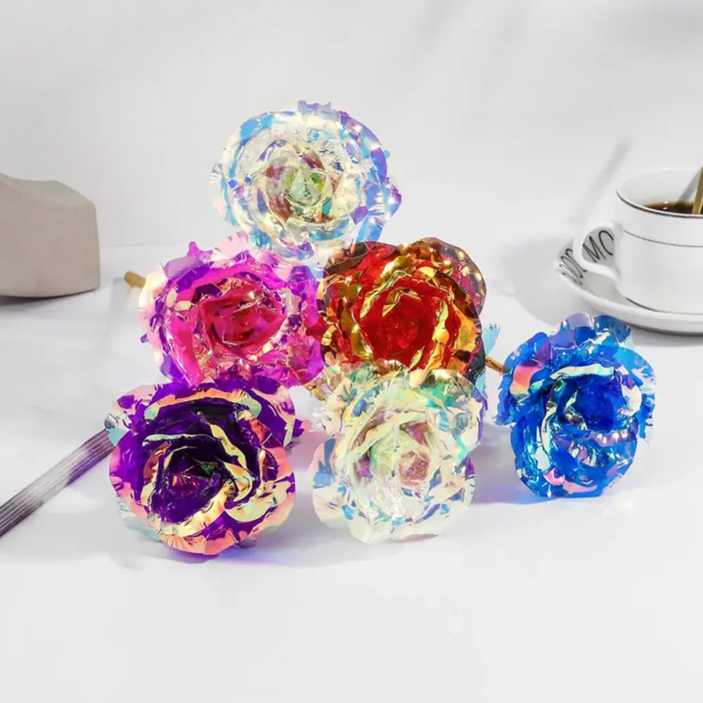 galaxy rose iridescent blue & purple wedding centerpiece
