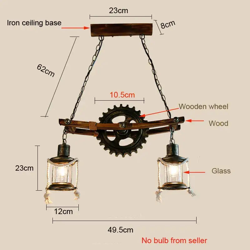 gear industrial chandelier pendant for dining room