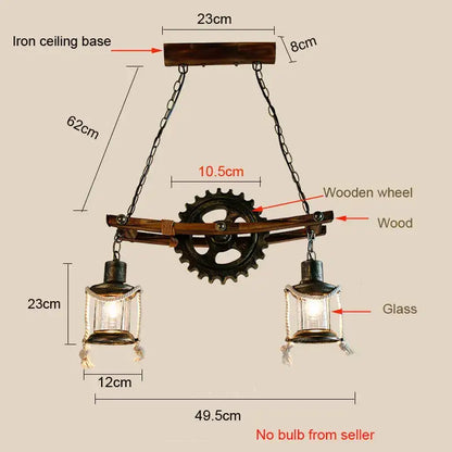 gear industrial chandelier pendant for dining room