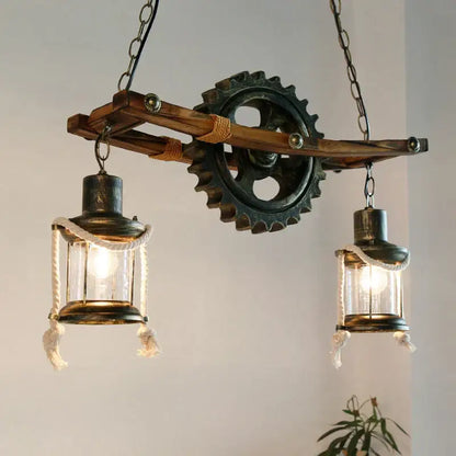 gear industrial chandelier pendant for dining room