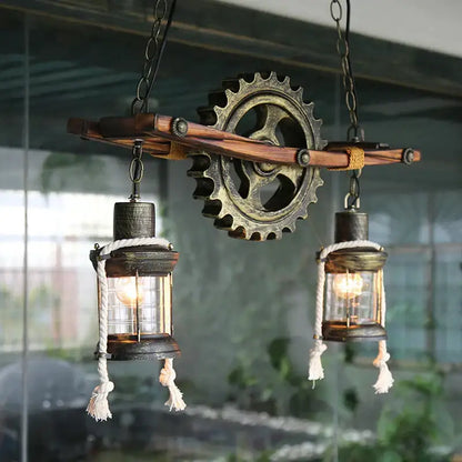 gear industrial chandelier pendant for dining room