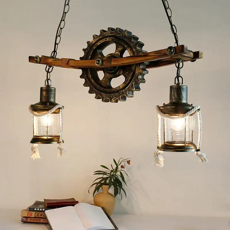 gear industrial chandelier pendant for dining room