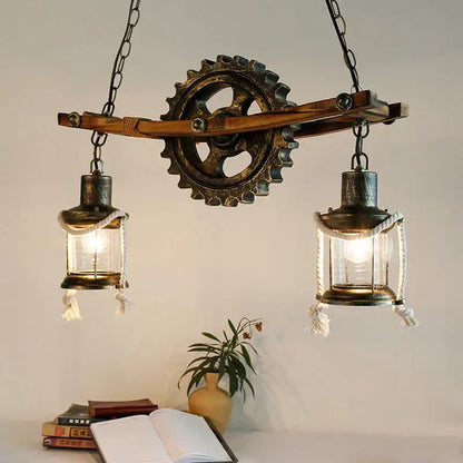 gear industrial chandelier pendant for dining room