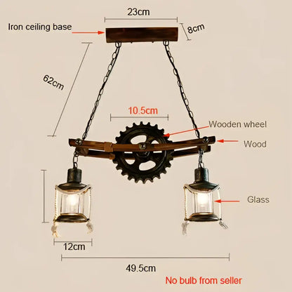 gear industrial chandelier pendant for dining room