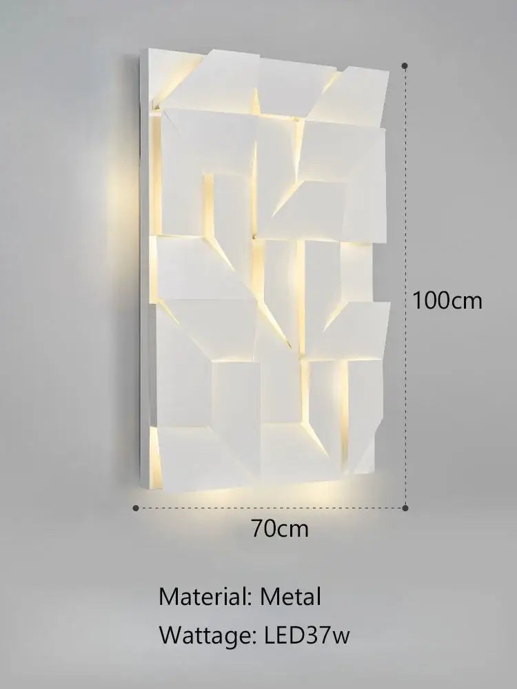 geometric art white wall lamp for bedroom living room