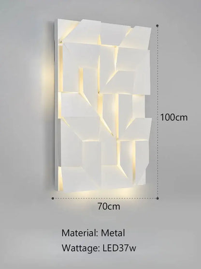 geometric art white wall lamp for bedroom living room
