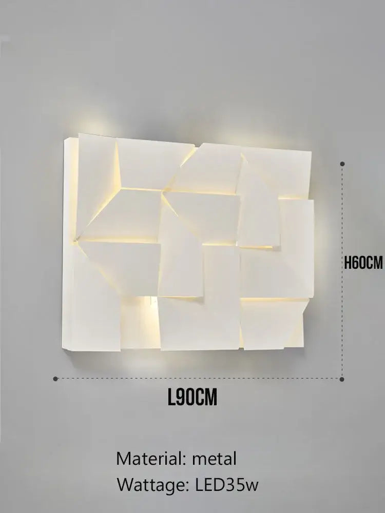 geometric art white wall lamp for bedroom living room
