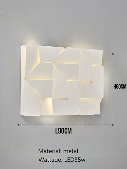 geometric art white wall lamp for bedroom living room