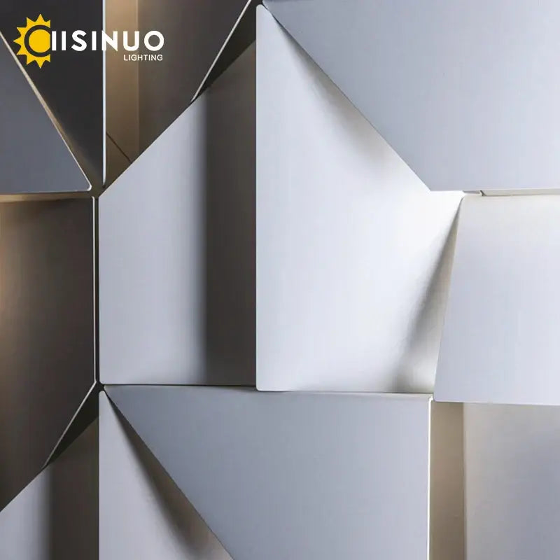 geometric art white wall lamp for bedroom living room