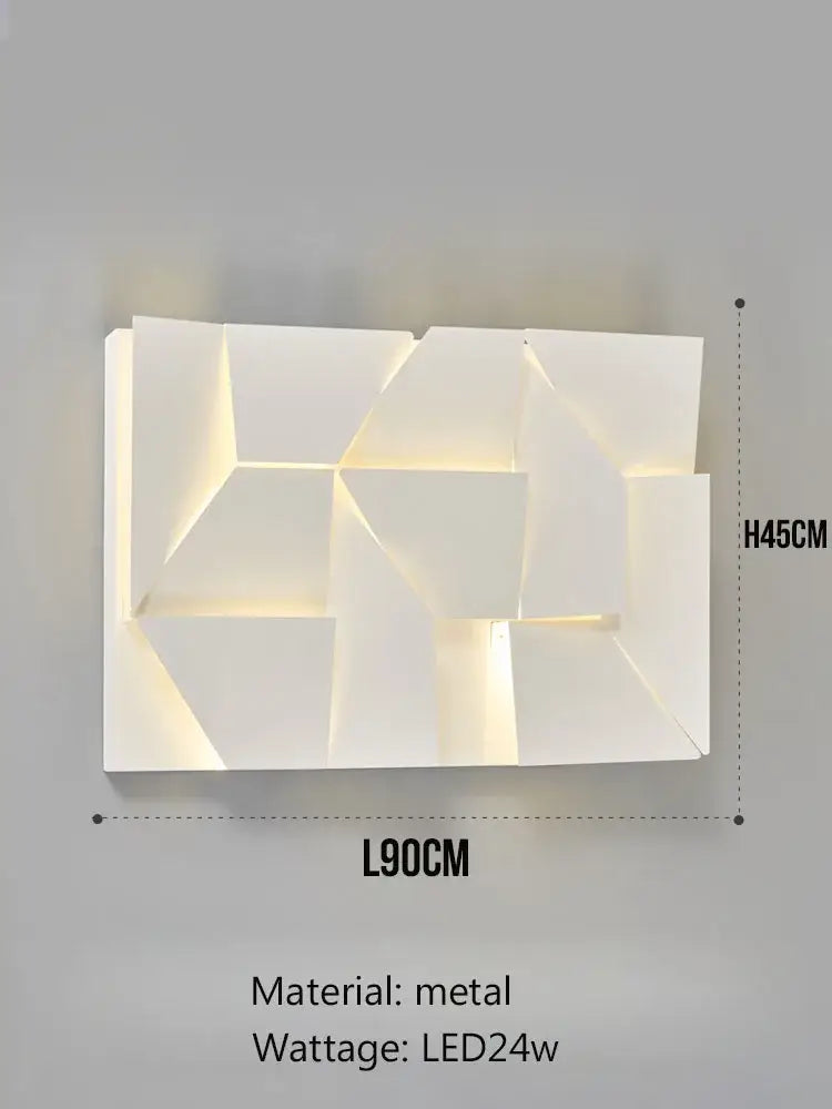 geometric art white wall lamp for bedroom living room
