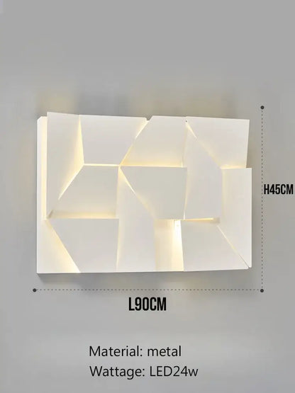 geometric art white wall lamp for bedroom living room