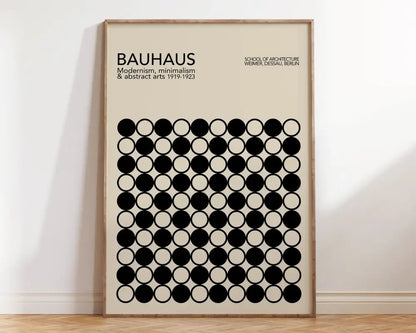 Geometric bauhaus canvas poster red & blue living room wall art
