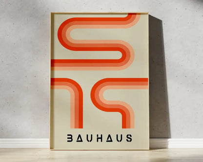 Geometric bauhaus canvas poster – living room wall art
