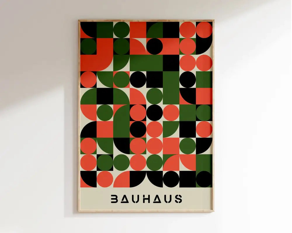 Modern geometric bauhaus canvas poster living room abstract wall art