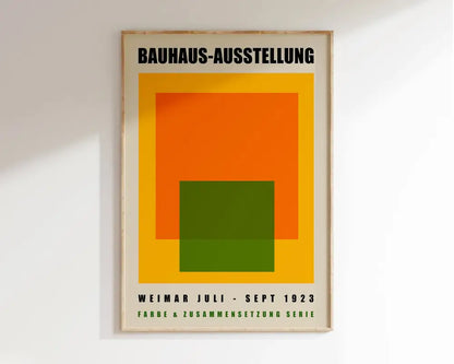 Geometric bauhaus canvas poster – living room wall art