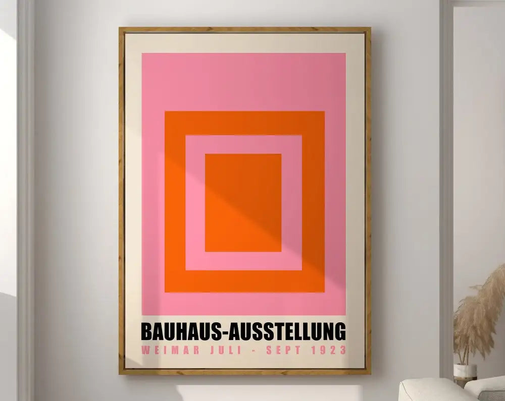 Modern geometric bauhaus canvas poster living room abstract wall art
