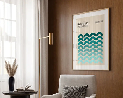 Modern geometric bauhaus canvas poster living room abstract wall art
