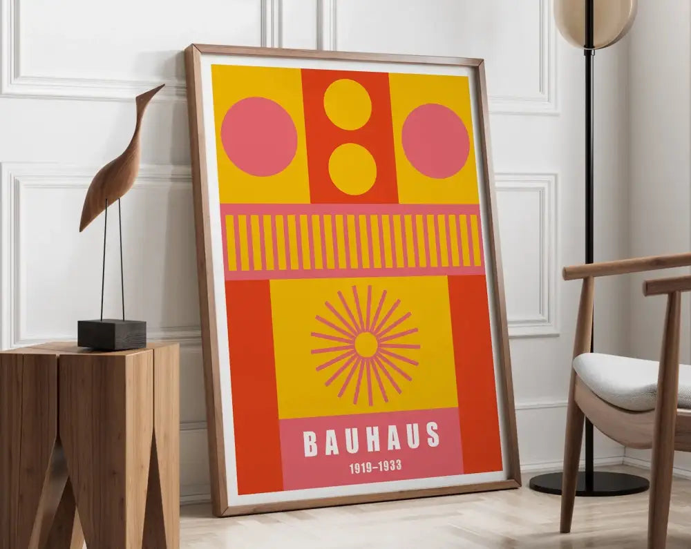 Geometric bauhaus canvas poster – living room wall art