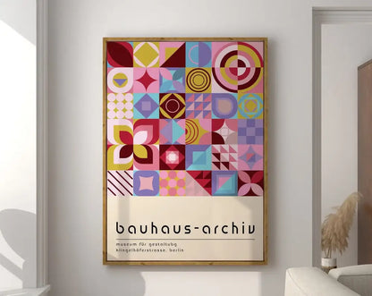 Colorful geometric bauhaus canvas poster living room home decor