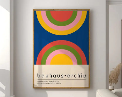 Colorful geometric bauhaus canvas poster living room home decor