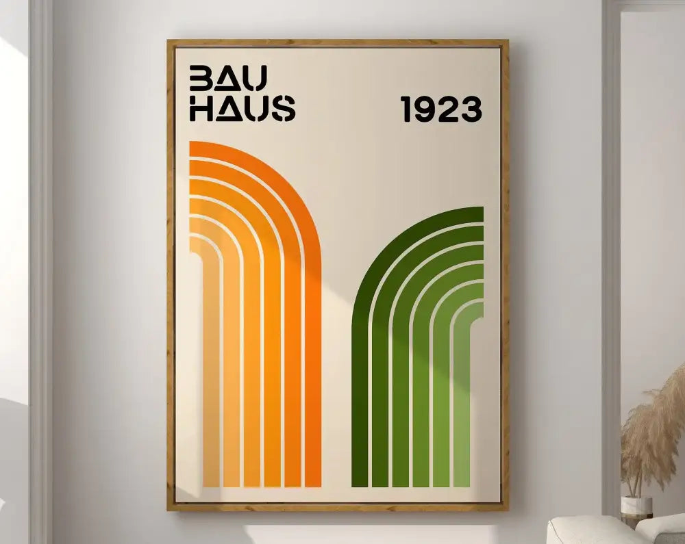 Retro geometric bauhaus canvas poster living room wall art