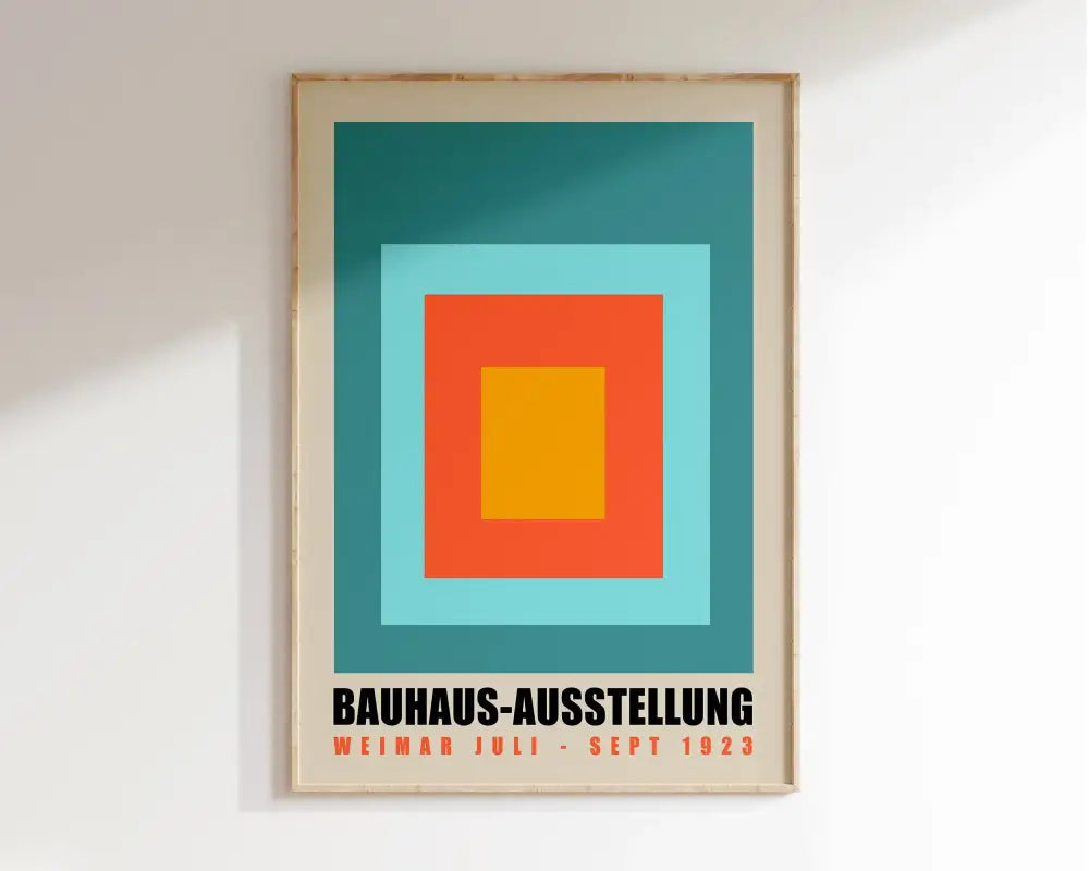 Retro geometric bauhaus canvas poster living room wall art