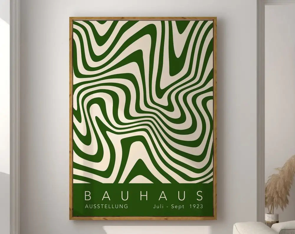 Bauhaus purple & green geometric canvas poster living room decor