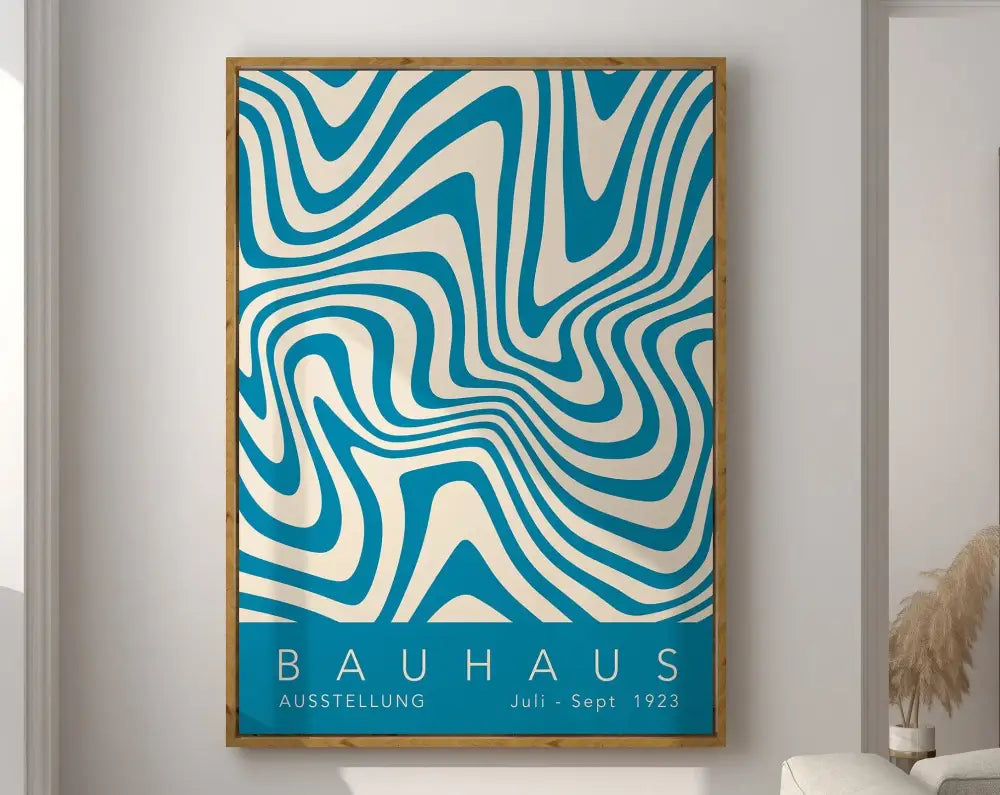 Geometric bauhaus canvas poster for living room rainbow wall art