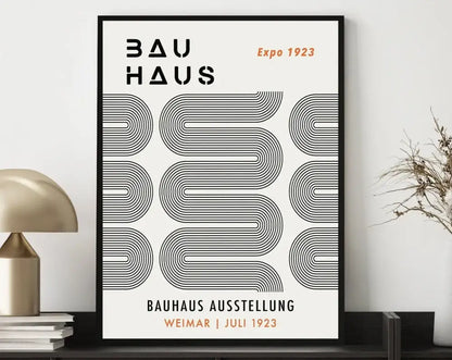 Geometric bauhaus canvas print – living room modern wall art