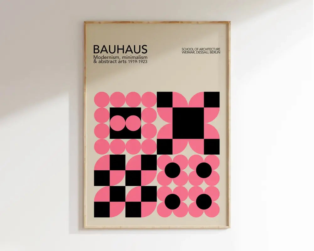 Geometric bauhaus canvas print – living room modern wall art