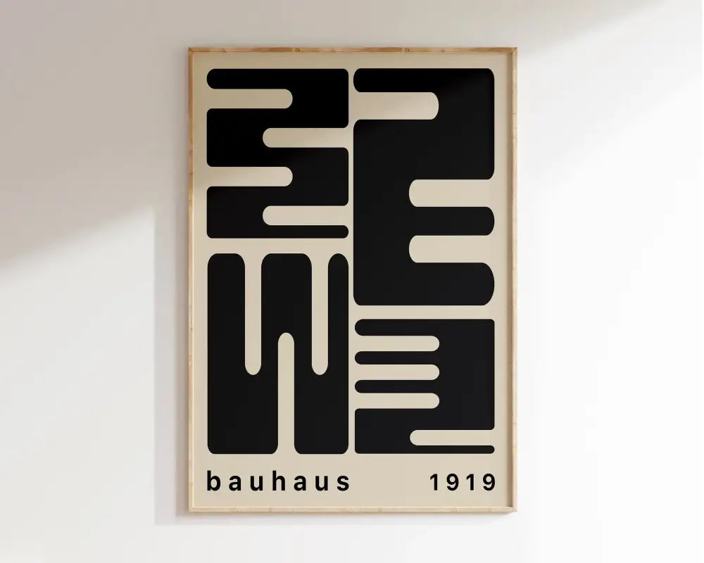 Geometric bauhaus canvas teal & red living room wall art