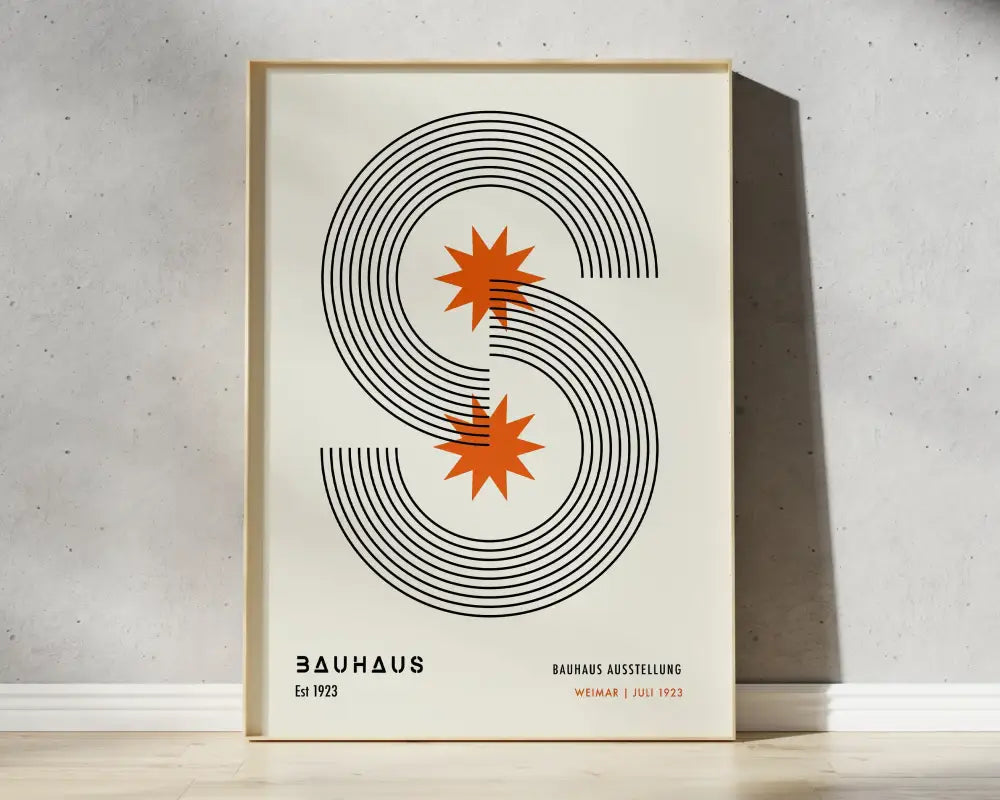Geometric bauhaus canvas teal & red living room wall art