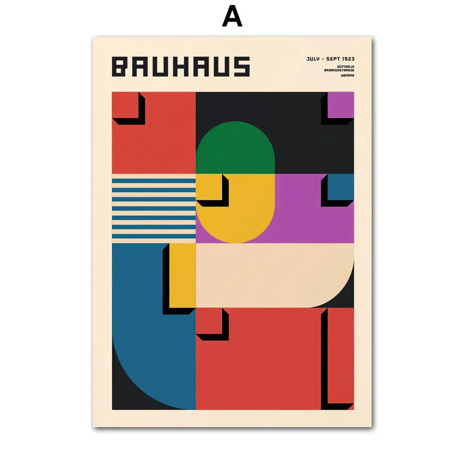 DecorBites™ Geometric Bauhaus Pop Art Canvas Prints