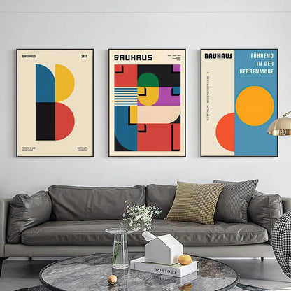 DecorBites™ Geometric Bauhaus Pop Art Canvas Prints
