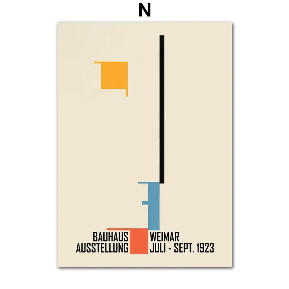 Bauhaus geometric pop art canvas prints living room wall decor