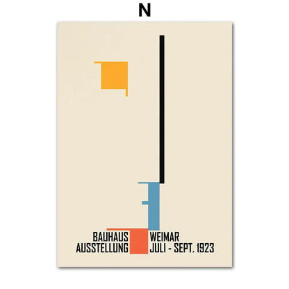 Bauhaus geometric pop art canvas prints living room wall decor