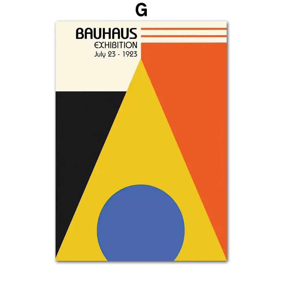 Bauhaus geometric pop art canvas prints living room wall decor