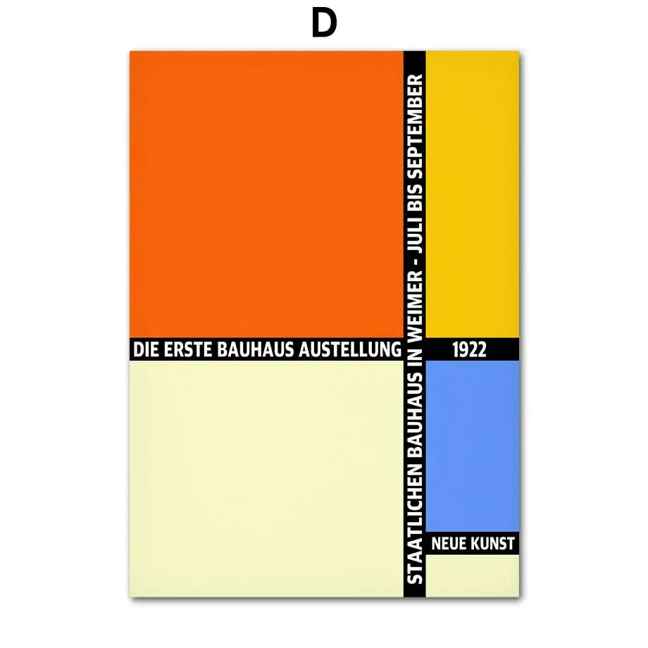 Bauhaus geometric pop art canvas prints living room wall decor