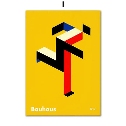 Bauhaus geometric pop art canvas prints living room wall decor